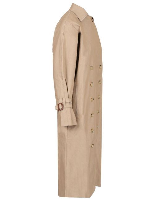 【TOTEME】Long trench coat Tumbled cotton silk trench sand – TOTEME