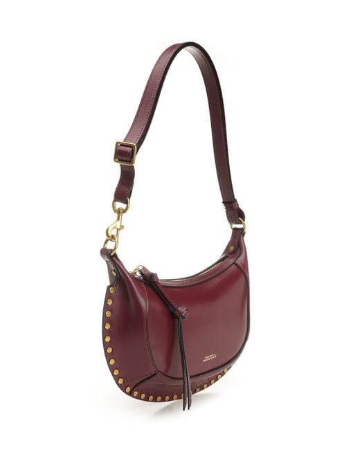 Isabel Marant Purple Oskan Moon Bag Crossbody Bags Bordeaux