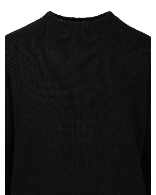 Palm Angels Black Curved Logo Sweater for men