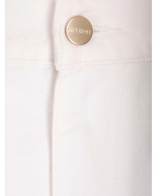 Carhartt White Simple Pant Straight Fit Jeans for men