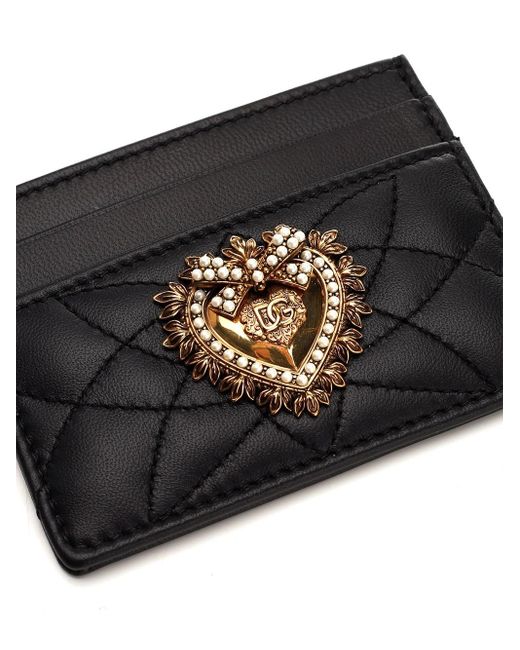 Dolce & Gabbana Black Quilted Leather Card Case