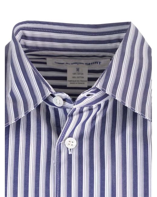 Comme des Garçons Blue Striped Shirt With Pocket for men