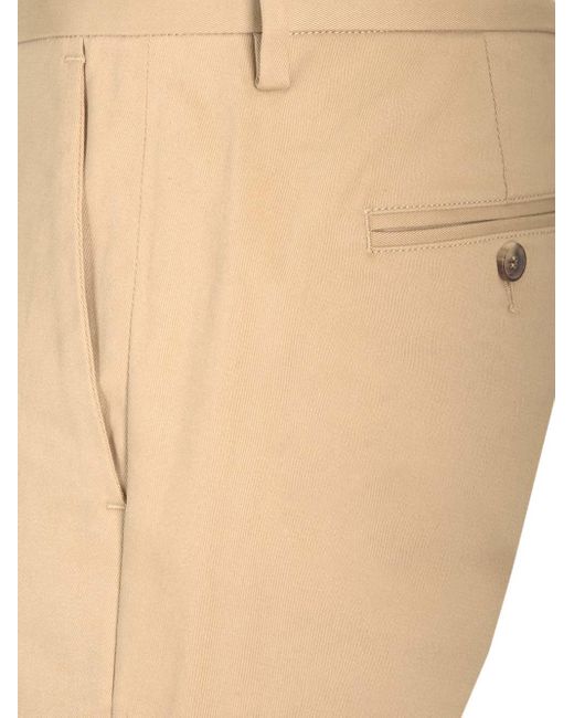 Saint Laurent Natural Chino Trousers In Stretch Cotton for men