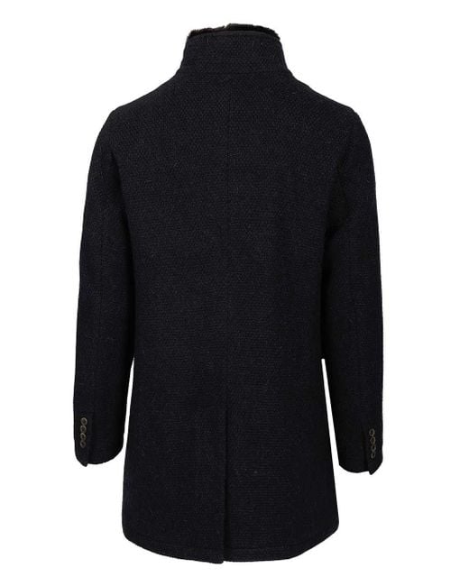 Al Duca D'aosta Blue Coat With Faux Fur for men