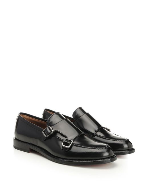 Corvari Black Double Buckle Moccasin