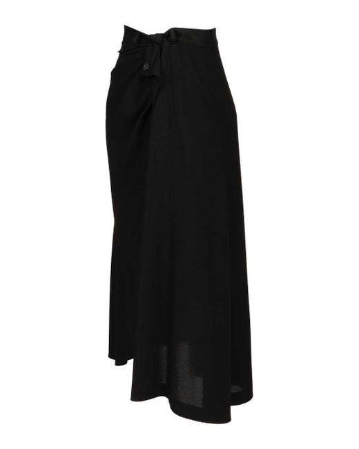 Balenciaga Black Draped Tailored Skirt