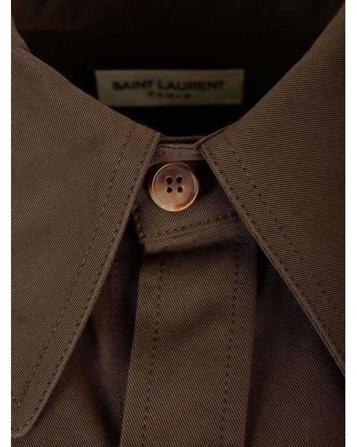 Saint Laurent Brown Cotton Overshirt