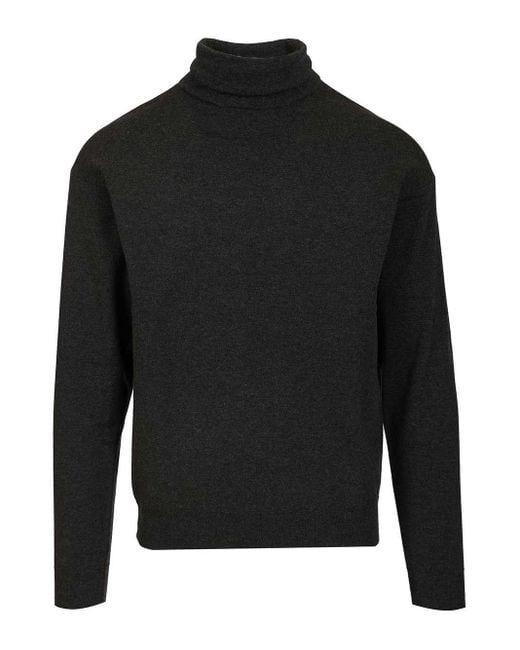 Lemaire Black High-neck Wool Sweater for men