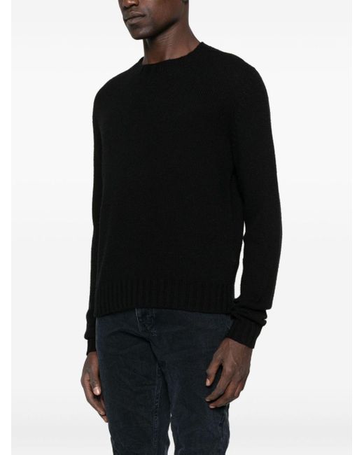 Palm Angels Black Curved Logo Sweater for men