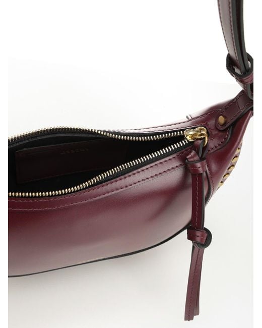 Isabel Marant Purple Oskan Moon Bag Crossbody Bags Bordeaux