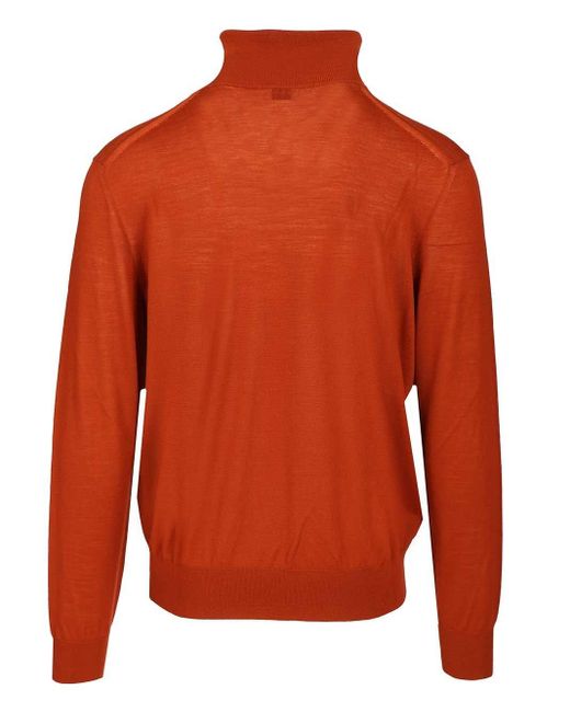 Saint Laurent Red Wool Turtleneck for men
