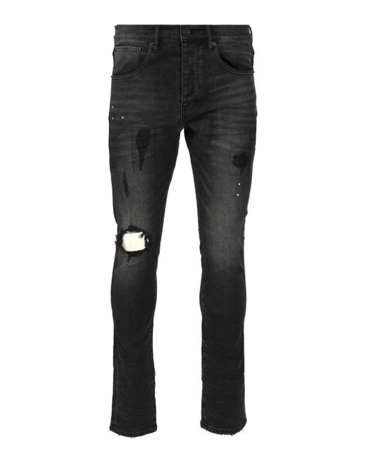 Purple Black Jeans Medium Waist for men