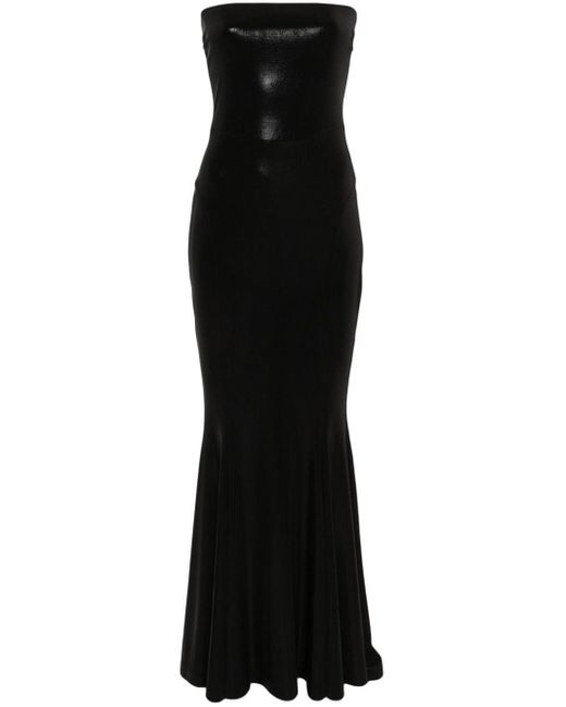 Norma Kamali Black Strapless Fishtail Maxi Dress