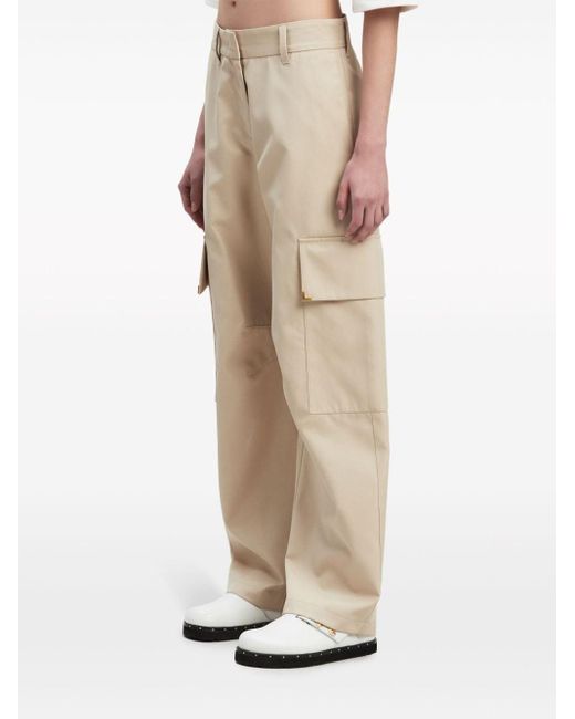 Palm Angels Natural Beige Carrot Cargo Pants