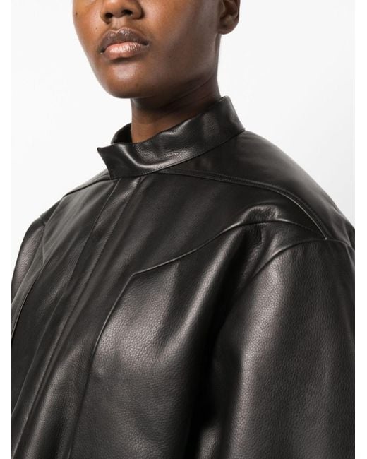 Rick owens hotsell cropped leather jacket