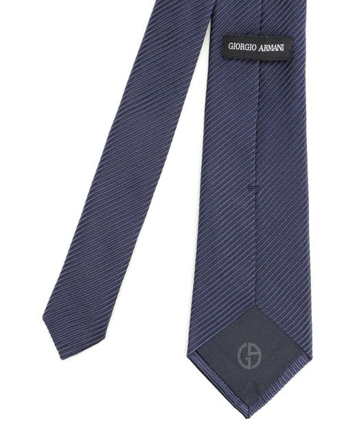 Giorgio Armani Blue Silk And Cotton Tie