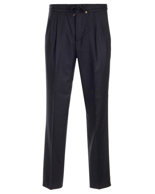 Brunello Cucinelli Blue Leisure Fit Trousers for men