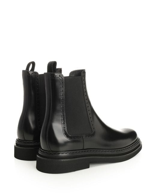 Dolce & Gabbana Black Brushed Calfskin Ankle Boots