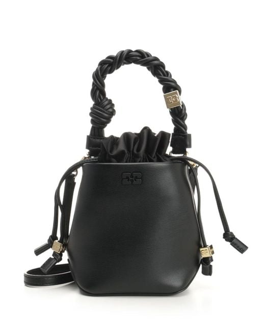 Ganni Black Mini Bou Bucket Bag