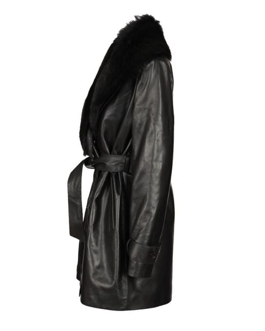 Arma Black "manon" Leather Coat