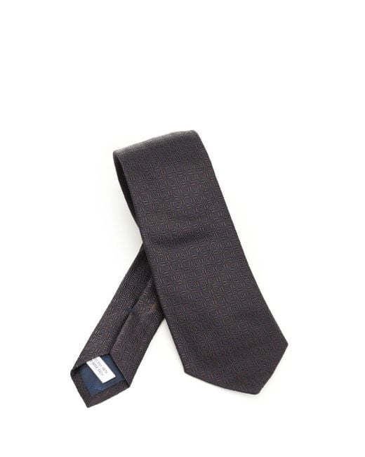 Ferragamo Gray Gancini Graphic Jacquard Tie