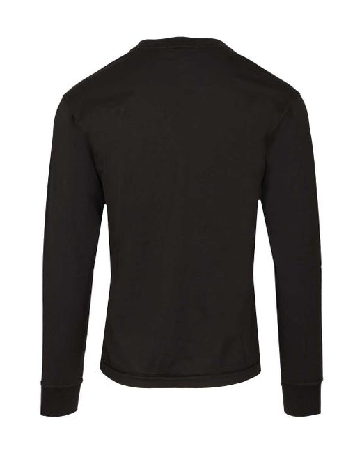 Stone Island Black Long-sleeved Cotton Jersey T-shirt