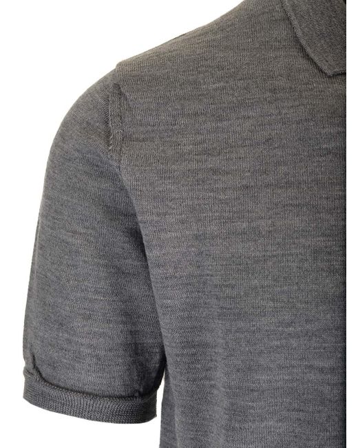 COMME DES GARÇONS PLAY Gray Wool Knit Polo Shirt for men