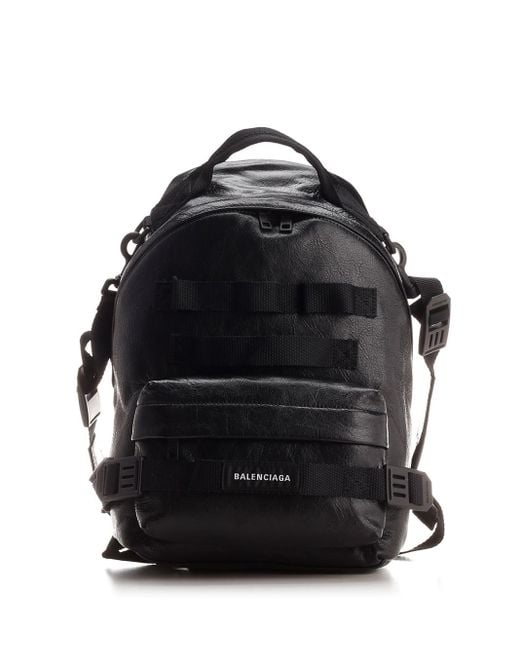Balenciaga Leather Black "army" Backpack for Men Lyst