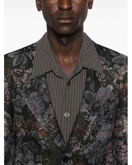 Gabriele Pasini Black Blazer With Floral Pattern for men