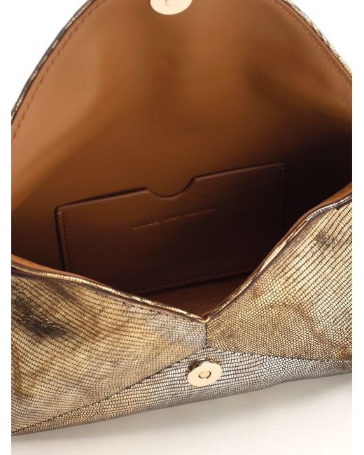 Dries Van Noten Multicolor Metallic Leather Clutch Bag