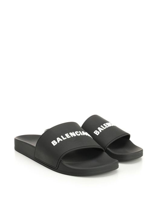 Balenciaga Black Pool Slide Sandal