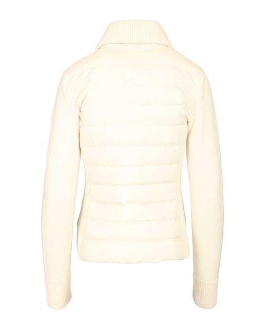 Moncler White Padded Wool Cardigan
