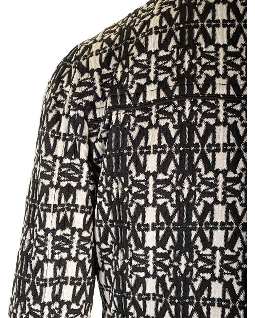 Max Mara Black Cropped Jacket With Geometric Pattern
