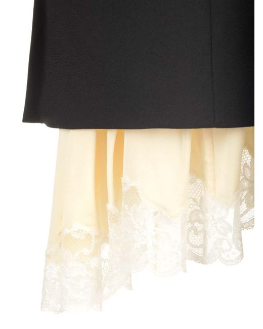 Balenciaga Black Midi Skirt With Lace Hem