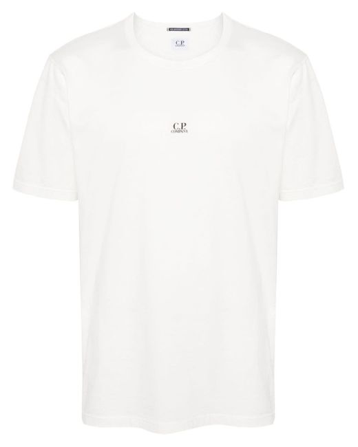 C P Company White T-shirt With Mini Logo