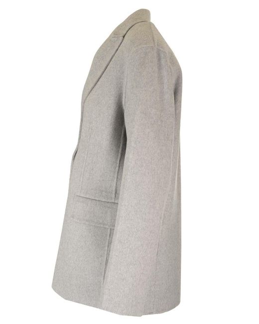 Theory Gray Wool And Cashmere Deconstructed Blazer