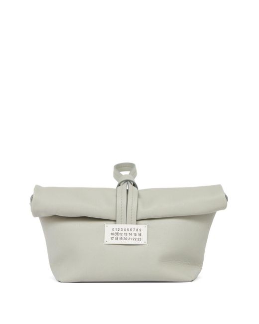 Maison Margiela White Cultch In Light Gray Soft Leather
