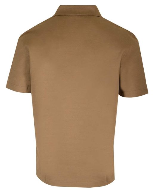 Ferragamo Brown Piquet Polo Shirt for men