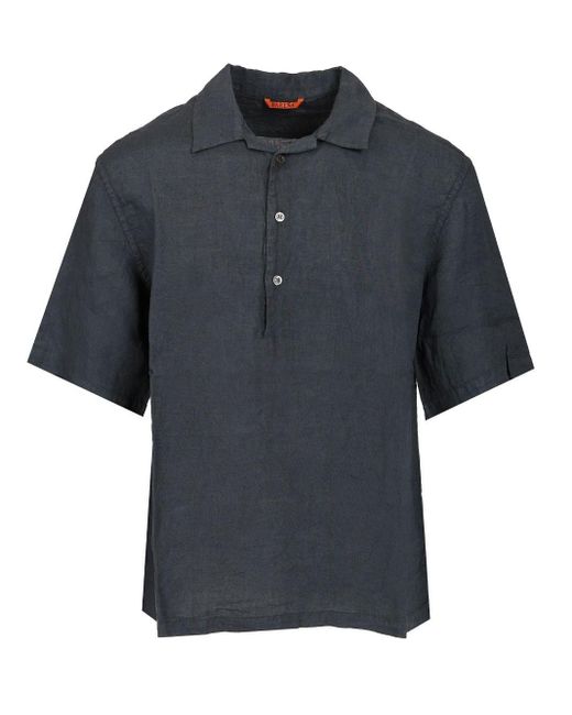 Barena Blue Mola Linen Shirt for men