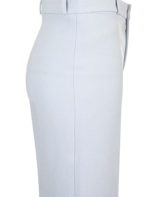 Chloé Gray Wool Crepe Flared Trousers