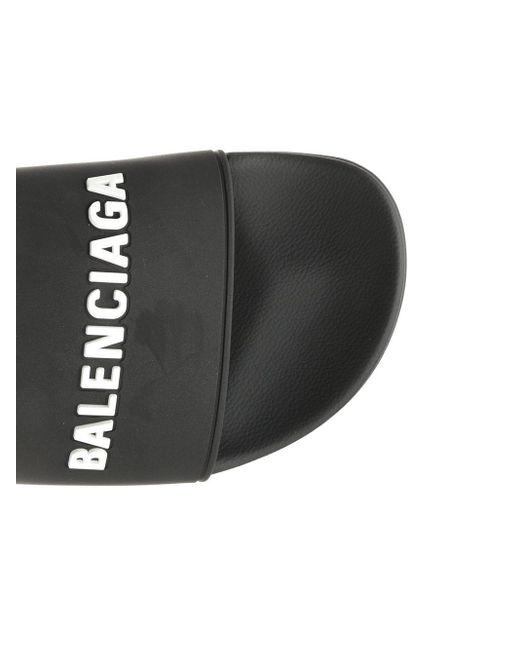 Balenciaga Black Pool Slide Sandal