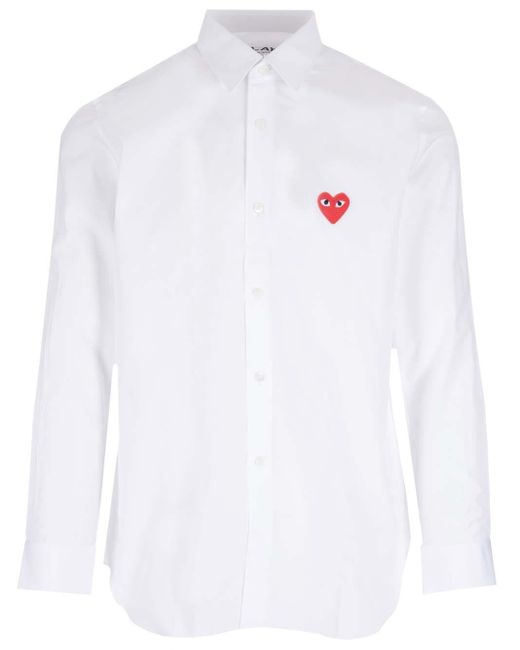 COMME DES GARÇONS PLAY Mini Red Heart White Shirt for men