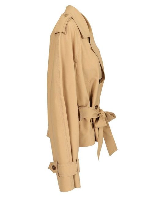 ブルゾン Marni Short Trench Coat With Belt Marni Short Trench Coat With Belt Jackets in Natural | Lyst