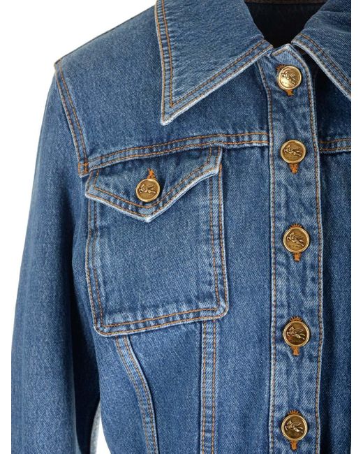 Etro Blue Cotton Jacket
