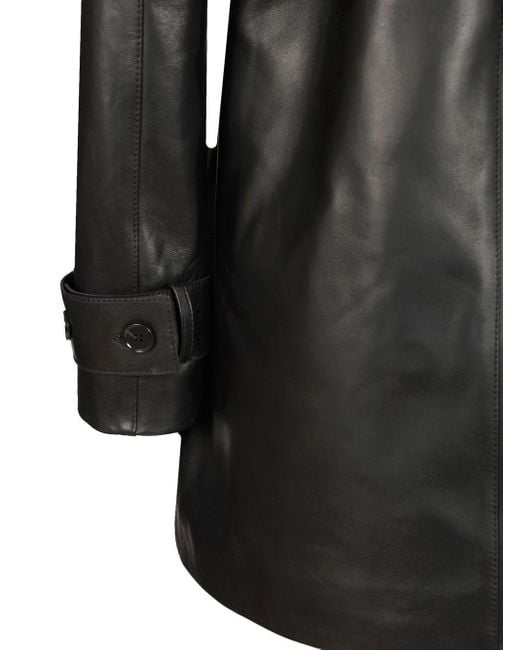 Arma Black "manon" Leather Coat
