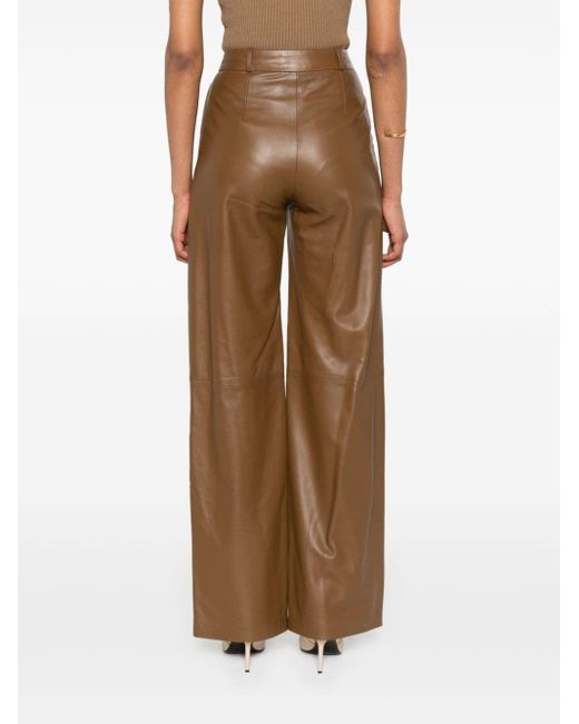 Loulou Studio Brown Nappa Leather "noro" Trousers