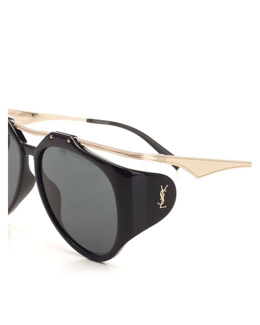 Saint Laurent Gray "sl M137" Aviator Sunglasses