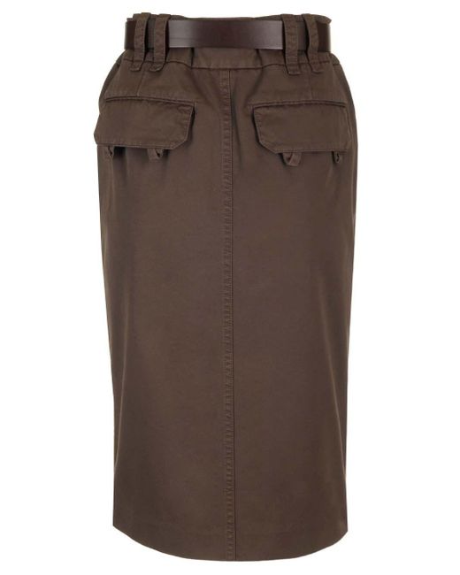 Saint Laurent Brown Pencil Skirt
