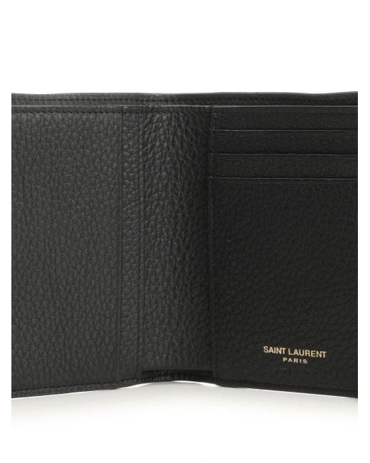 Saint Laurent Black "tiny Cassandre" Credit Card Holder