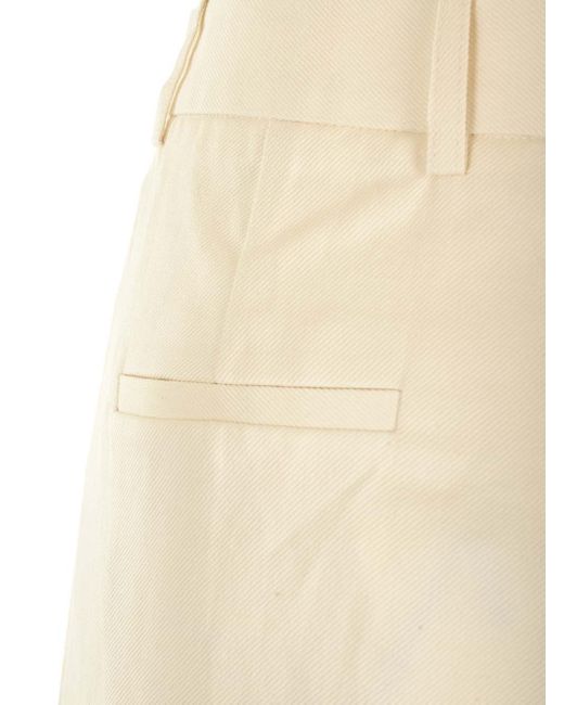 Loulou Studio Natural Cotton And Linen Wide-Leg Trousers